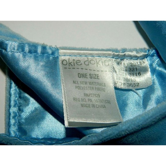 Okie Dokie Mommy's All Star Rattle Puppy Dog Security Blanket Blue Satin Velour - Picture 5 of 6